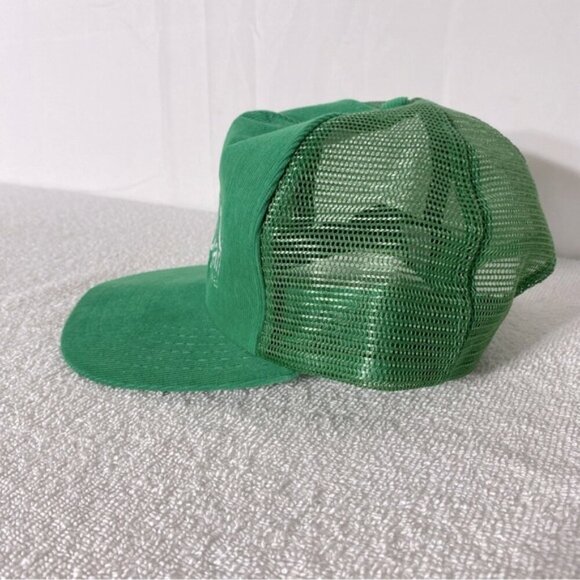 Vintage Green Corduroy PlastiSpan Mesh Back Snap Back Trucker Hat - Picture 4 of 10